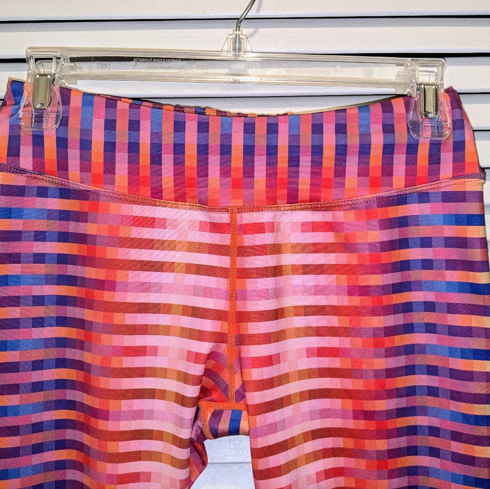 PrAna Roxanne Capri Athletic Leggings Women’s Medium Purple Orange Yoga Running - Picture 7 of 10